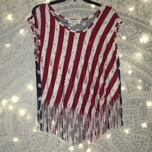American Flag Fringe shirt